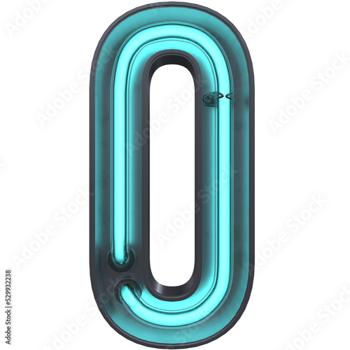 O Letter Neon 3D Alphabet