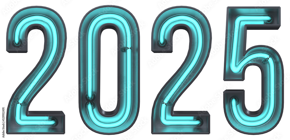2025 Year Neon 3D 2025 Year Neon 3D