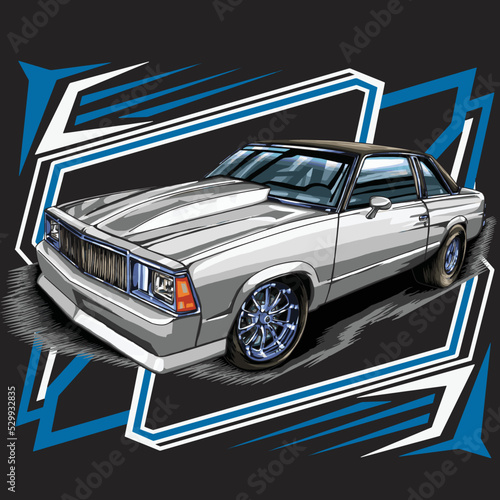 drag racing car isolated on black background for poster, t-shirt print, business element, social media content, blog, sticker, vlog, and card. vector illustration.
