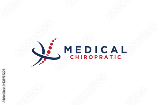 Medical chiropratic logo design massage orthopedic medical icon symbol