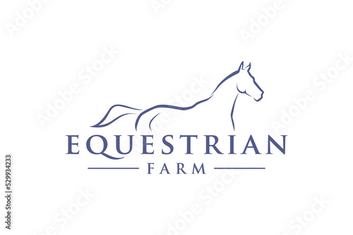 Equestrian horse back logo design riding running horses sport animal icon symbol