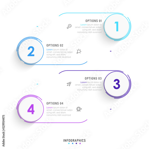 Vector Infographic label design template with icons and 4 options or steps. Can be used for process diagram, presentations, workflow layout, banner, flow chart, info graph.