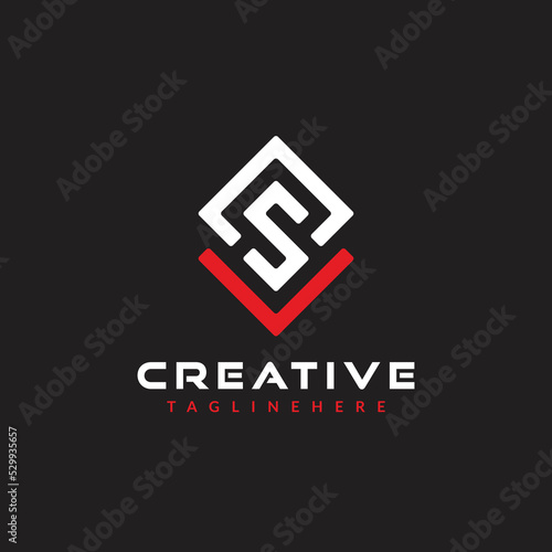logo initials letter s geometric line monogram design