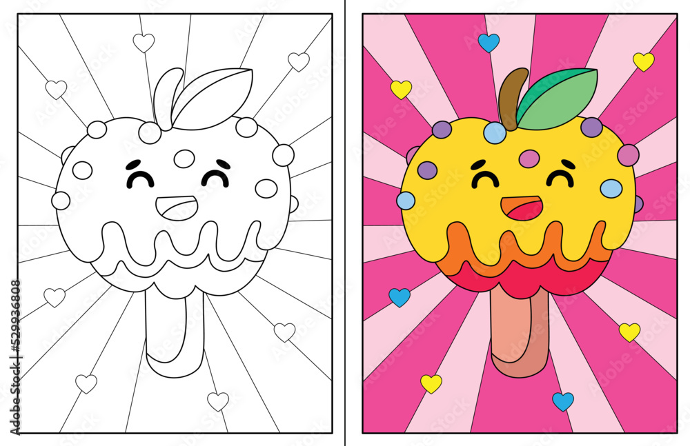 Obraz premium kawaii ice-cream coloring page