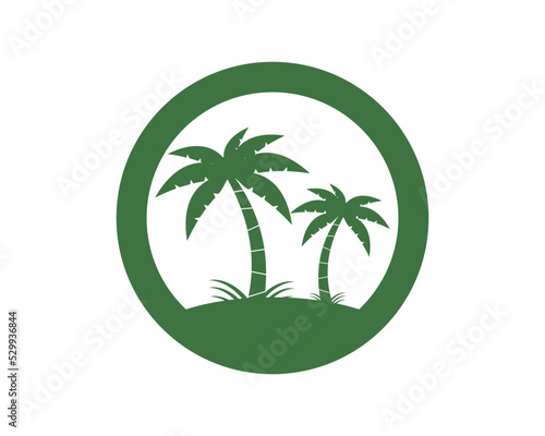 Circle shape with palm tree inside