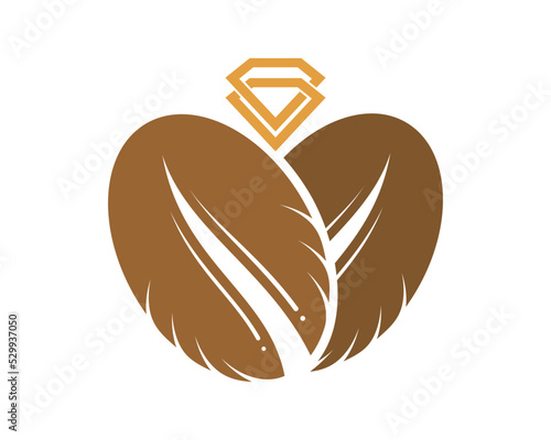 Coffee bean with diamond on it