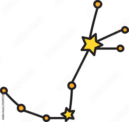 constellation color doodle icon