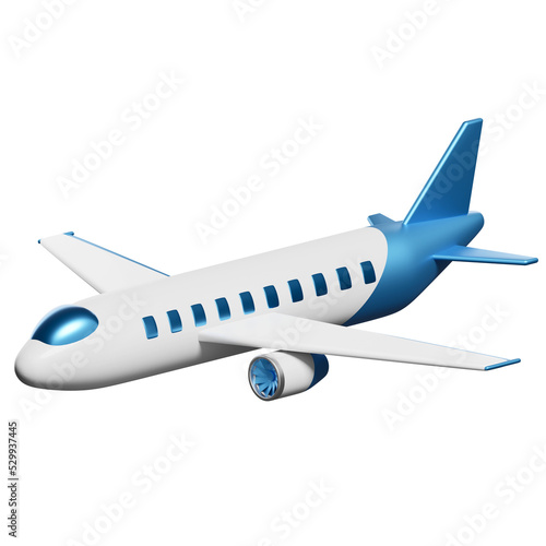 airplane in the sky 3d illustration