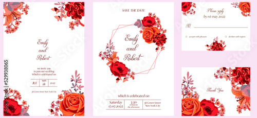 vector floral design for wedding invitation