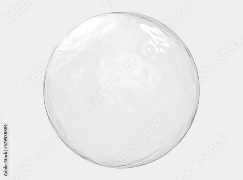 Ice ball isolated on white background with clipping path. Abstract sphere glossy geometric object for food and drink.