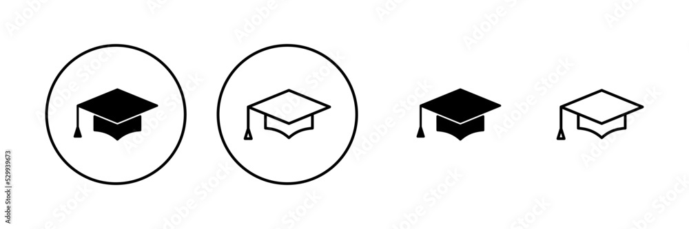 Education icon vector. Graduation cap sign and symbol. Graduate. Students cap Education icon vector. Graduation cap sign and symbol. Graduate. Students cap