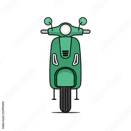 scooter front view in turquoise color