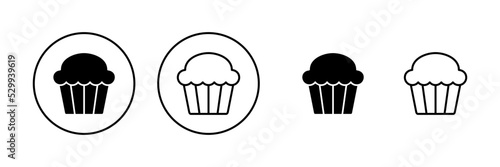 Cup cake icon vector. Cup cake sign and symbol