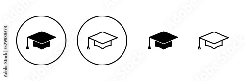Education icon vector. Graduation cap sign and symbol. Graduate. Students cap