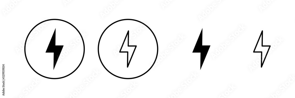 Lightning icon vector. electric sign and symbol. power icon. energy sign Lightning icon vector. electric sign and symbol. power icon. energy sign