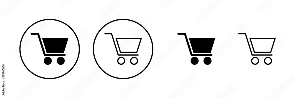 Shopping icon vector. Shopping cart sign and symbol. Trolley icon Shopping icon vector. Shopping cart sign and symbol. Trolley icon