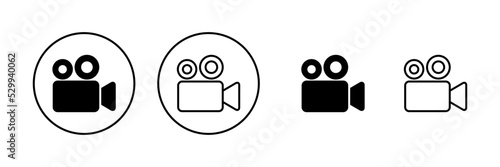 Video icon vector. video camera sign and symbol. movie sign. cinema