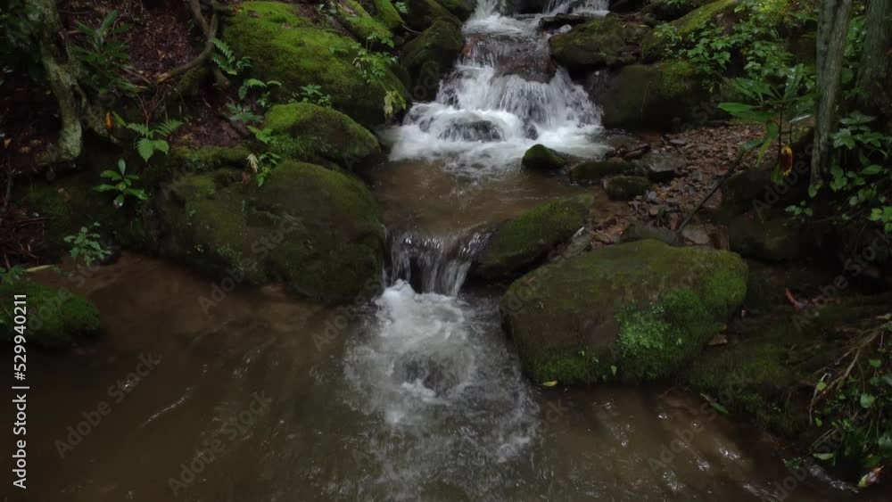 Revealing small waterfall on a stream in Great Smoky Mountains, North Carolina Revealing small waterfall on a stream in Great Smoky Mountains, North Carolina