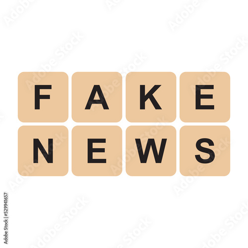 Fake news, fact news with scrabble letter game tiles
