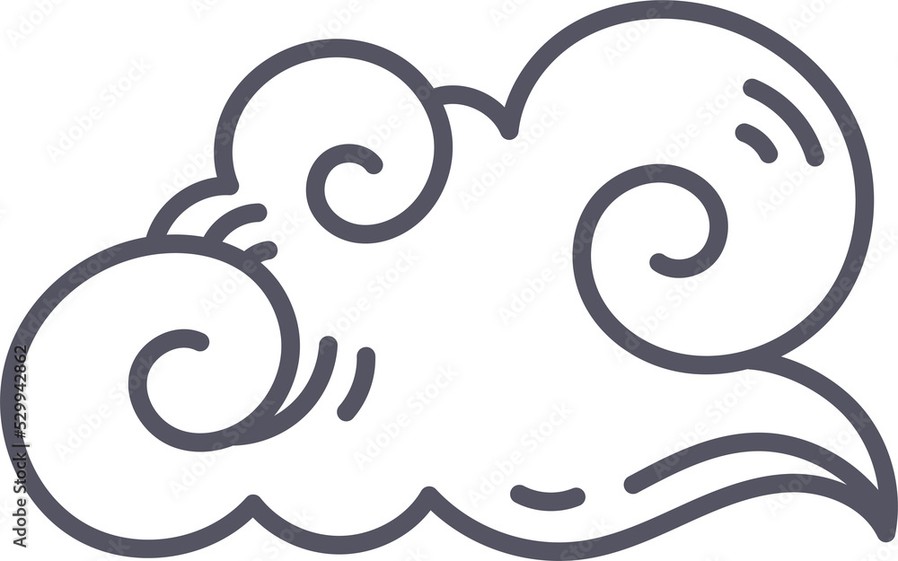 Oriental Style Cloud Doodle Element Oriental Style Cloud Doodle Element