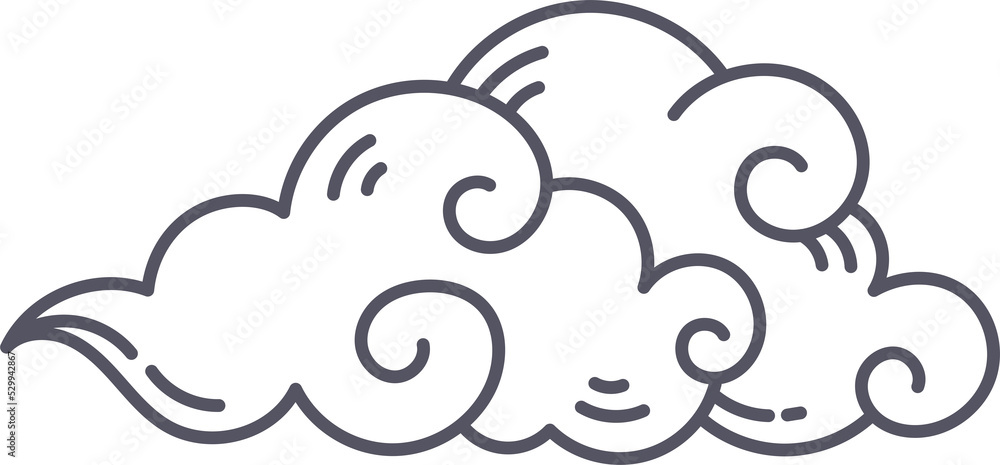 Oriental Style Cloud Doodle Element Oriental Style Cloud Doodle Element