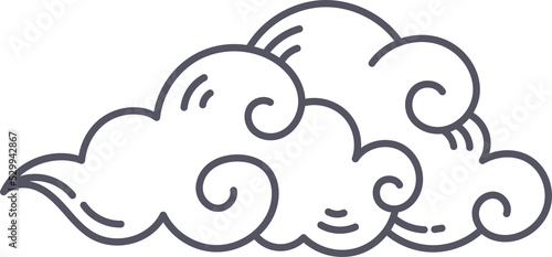 Oriental Style Cloud Doodle Element
