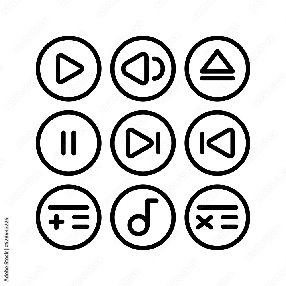 music, line audio set icon, on white background, eps 10. music, line audio set icon, on white background, eps 10.