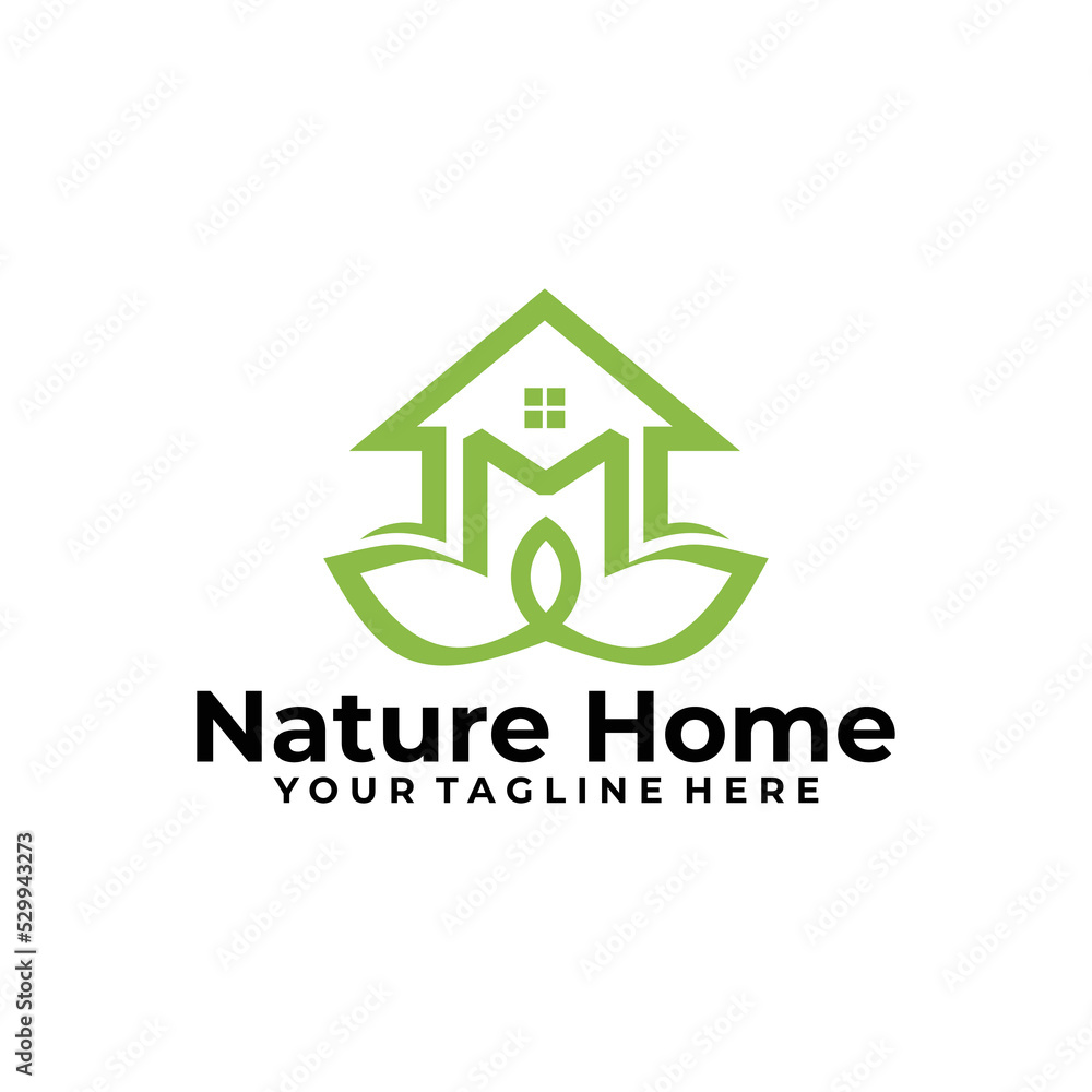 nature home logo design vector template nature home logo design vector template