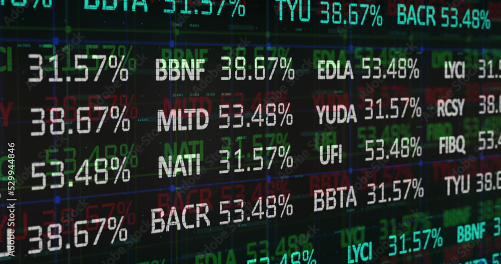 Image of statistics and financial data processing