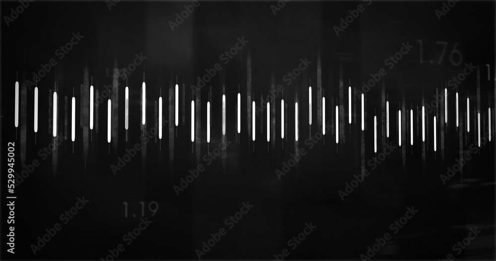 Obraz premium Image of white lines over numbers on black background
