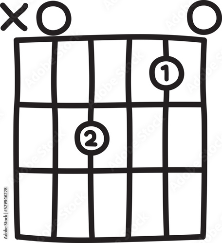guitar chord doodle icon