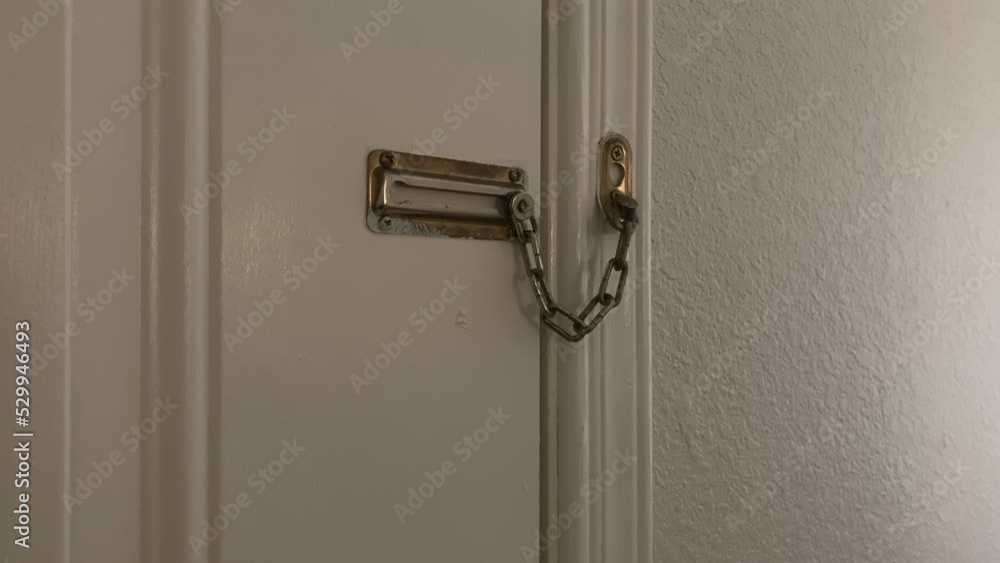 Tan Male Hand Locking Brass Security Door Chain Guard Tan Male Hand Locking Brass Security Door Chain Guard