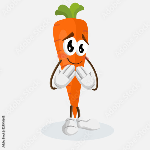 Carrot Logo mascot ashamed pose