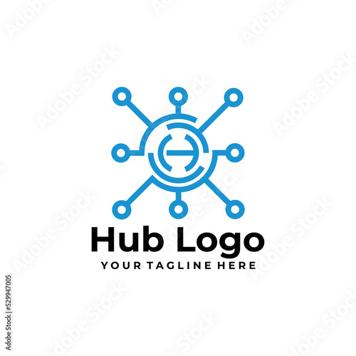 hub logo vector design template