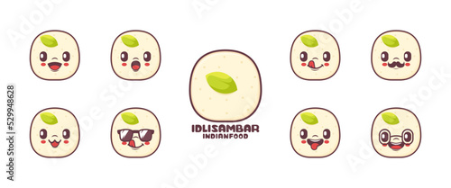 idli sambar cartoon. food vector illustration