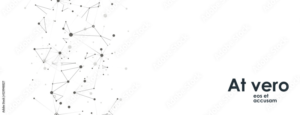 Black connect dots and lines on white background. Abstract vector technology concept design. Communication and social network concept technology