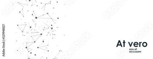 Black connect dots and lines on white background. Abstract vector technology concept design. Communication and social network concept technology