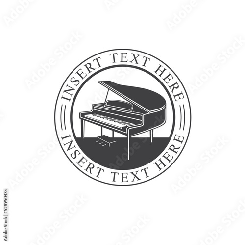 illustration of grand piano, music art, vector art.