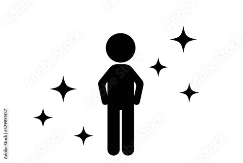 自信にあふれている人　ベクター　eps