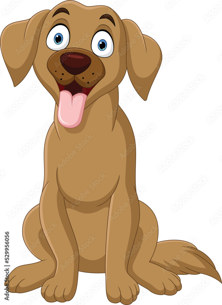 Fototapeta premium Cartoon funny dog showing tongue