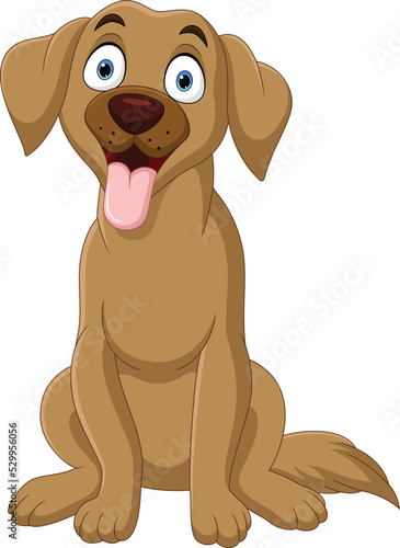 Cartoon funny dog showing tongue