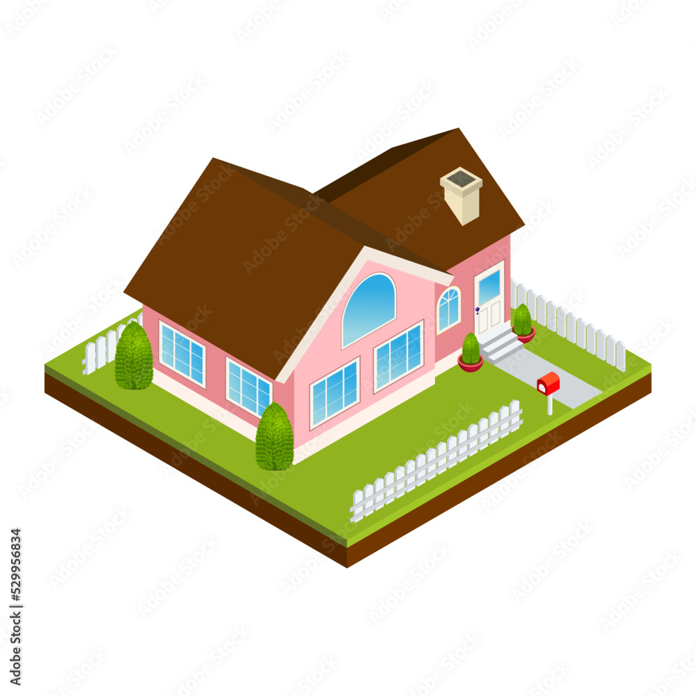 Isometric design of a private house Isometric design of a private house