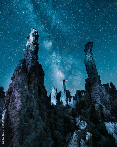 Milky Way over Tufa Towers at Mono Lake at Night 