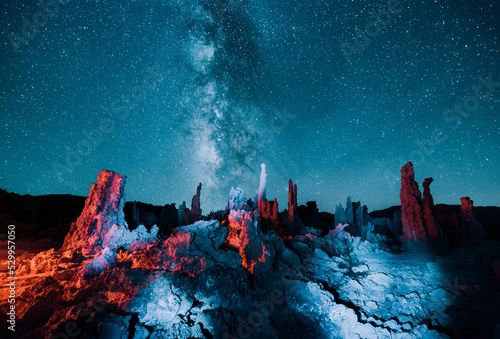 Εκτύπωση καμβά Milky Way over Tufa Towers at Mono Lake at Night