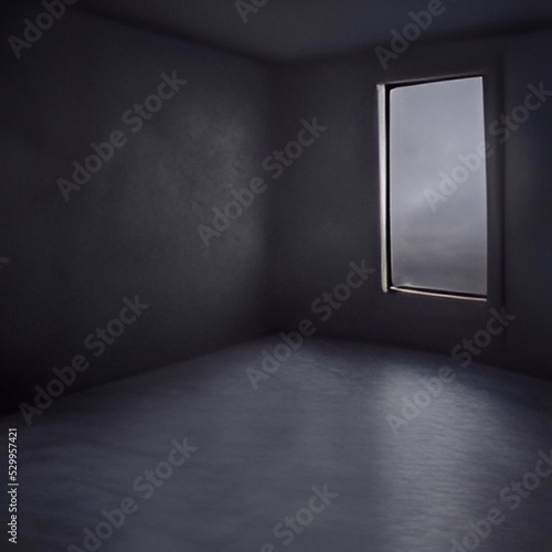 empty room with light through window 