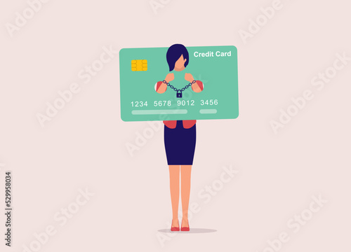 Tableau sur toile Credit Card Debt Slavery Concept