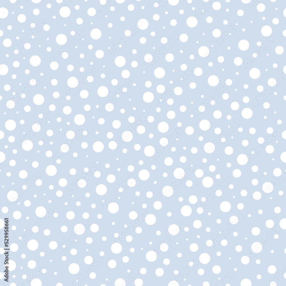 Vector Seamless Pattern of Snowfall for Continuous replicate. Christmas Snowfall on gray background. Concept of winter holiday.