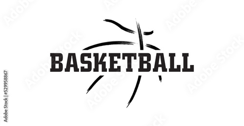 Basketball ball icon on white background
