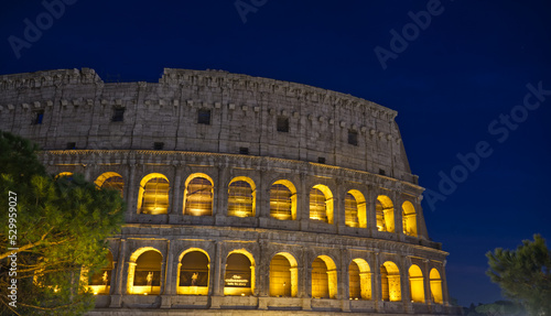Photography The  Colosseum located in Rome Italy is an oval amphitheater in the centre of the city