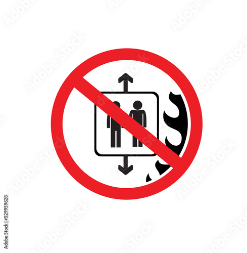 no elevator sign on white background